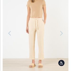 Crinkle Cotton Gauze Drawstring Pants